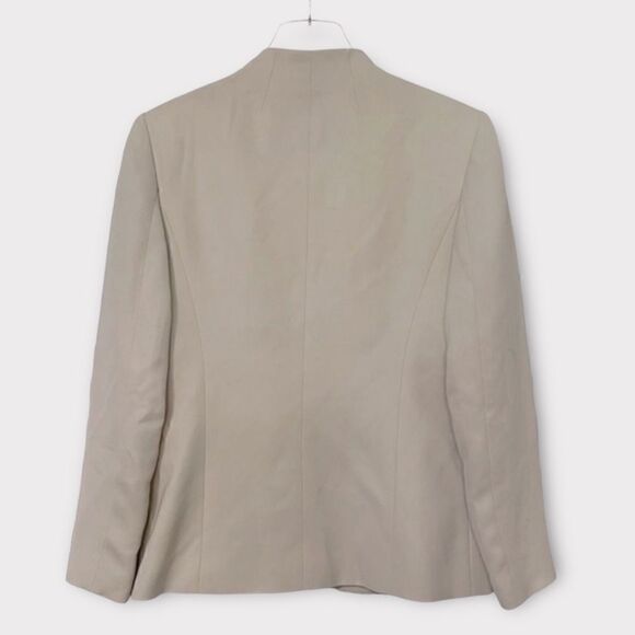 Talbots Silk Single Breasted Fitted Blazer Tan Neutral Size 4 - Picture 2 of 8